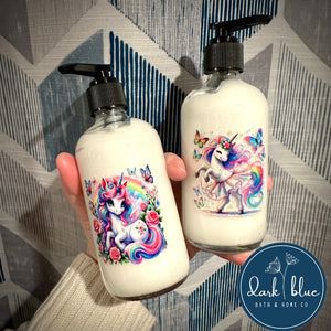 Unicorn Goat Milk Lotion Glass Bottles